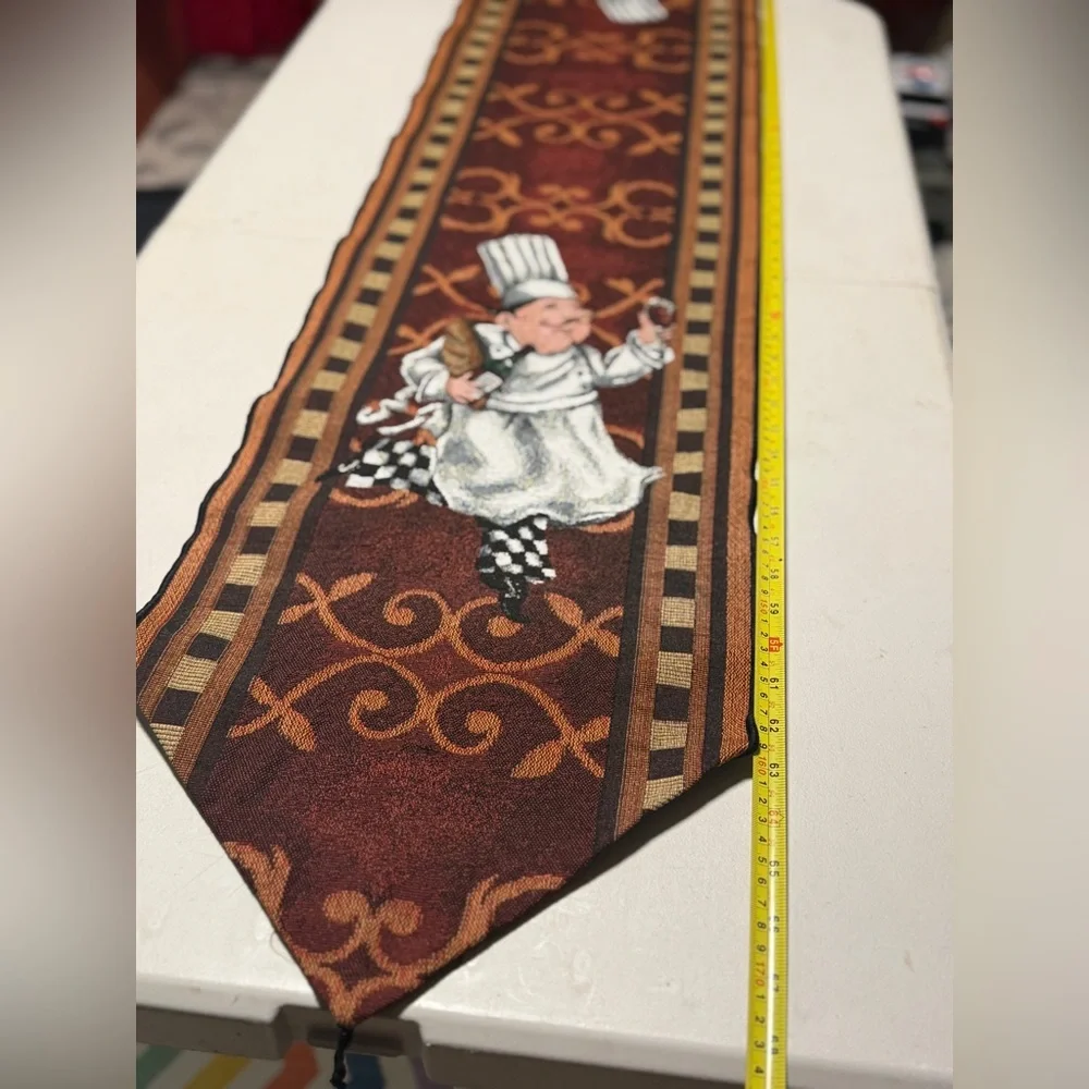Chef-Themed Brown Table Runner